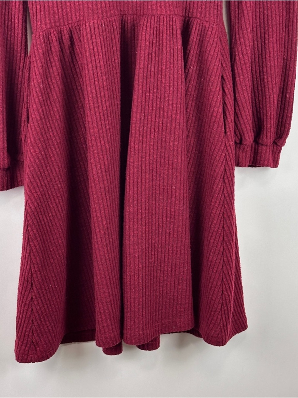 NWOT Allegra K Sweater Dress Ribbed Knit Scoop Neck Long Sleeve Pockets XS - Picture 8 of 9